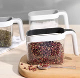 Wall Mounted Spice Rack With Spoons, Multifunctional Spice Storage Condiment Storage Rack, Herb Spices Storage Condiment Jar, Kitchen Gadget Device Sets