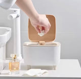 Nordic Press Desktop Trash Can, Creative Desktop Dust Bin, Bedroom Bedside Trash Can With Lid