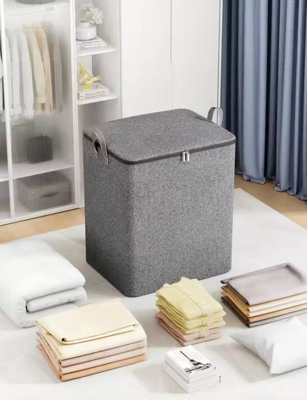 Large Capacity Clothing Storage Bag, Foldable Clothing Dust Bag,  Portable Bedroom Storage Organizer