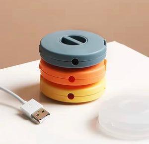 Pack Of 3 Rotatable Data Cable Storage Box, Multifunctional Desktop Wire Storage Organizer, Rotating Cable Organizer, Portable Wire Storage Case