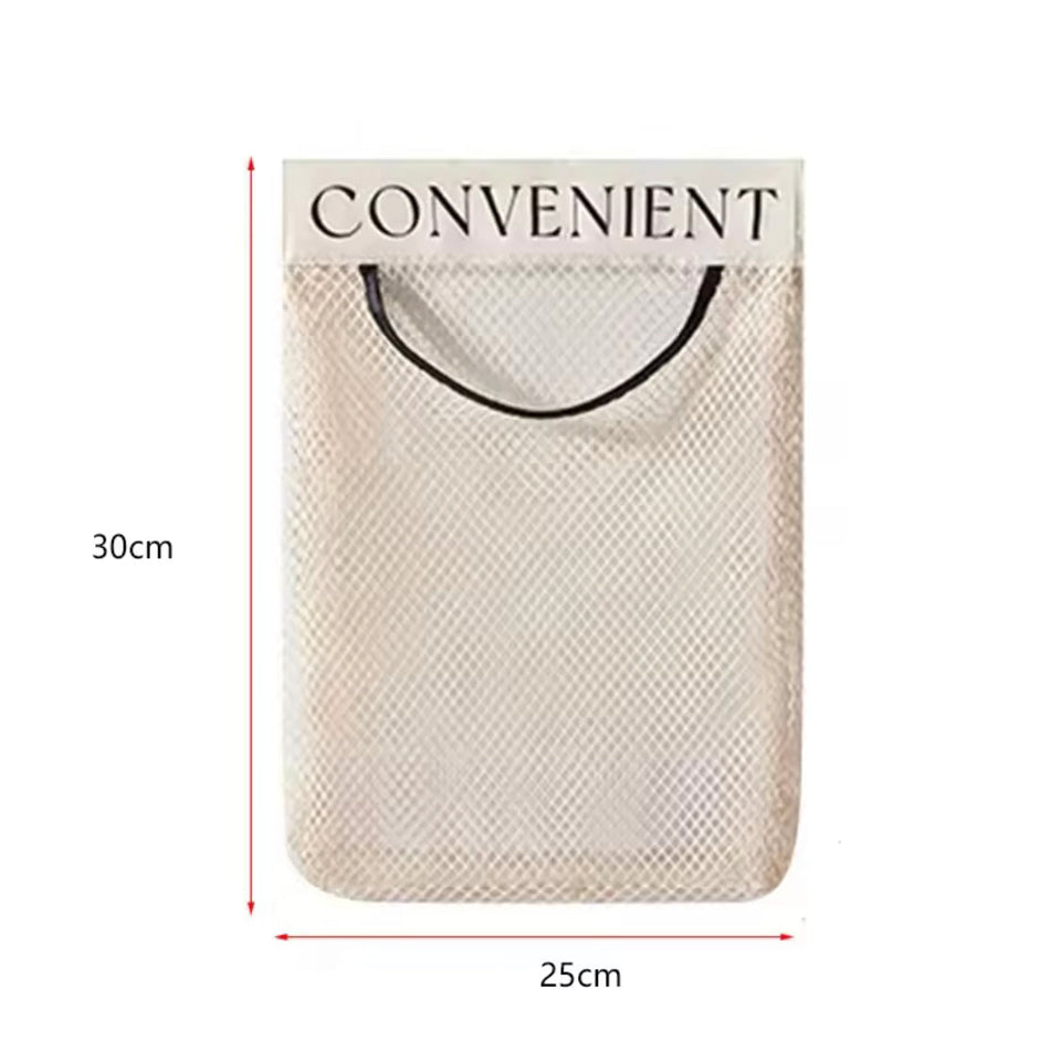 Hanging Storage Mesh Bag, Plastic Shopping Bags Dispenser, Wall Mounted Mesh Storage Bag, Hanging Garbage Bag Holder