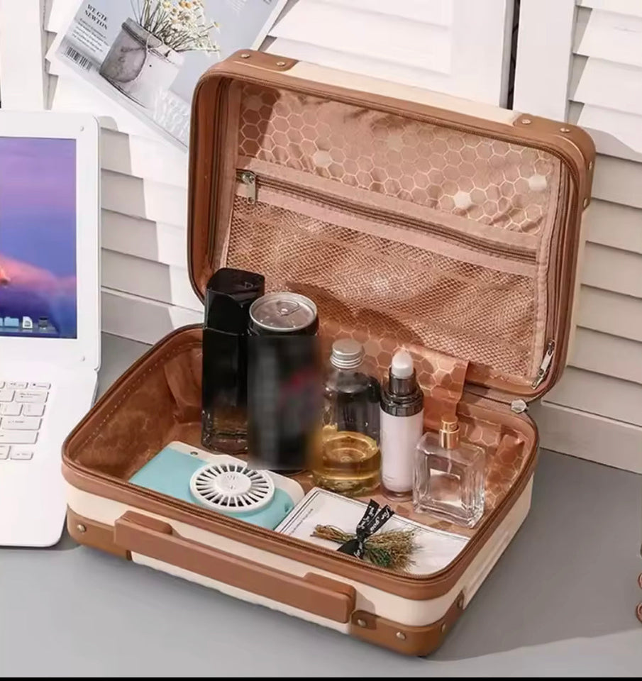 Mini Travel Cosmetic Suitcase, Mini Hand Luggage Organizer, Small Travel Suitcase For Makeup Organizer, Travel Essential Bag