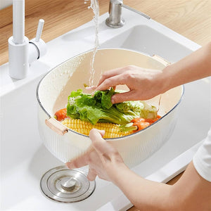 Vegetable Water Drain Basket, Drain Basket Kitchen Tools, Fruit Vegetable Washing Basket, Creative Colander Baskets Filter Shelf