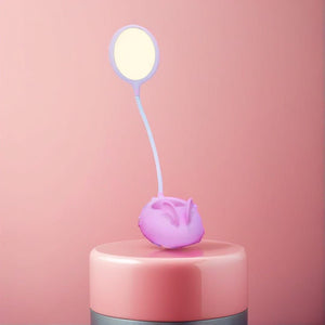 Cute Rabbit Desk Lamp With Pen Holder, Foldable Table Desk Book Reading Lamp, Rechargeable Study Lamp