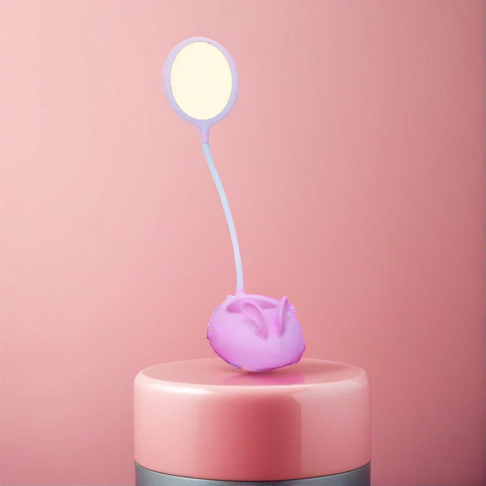 Cute Rabbit Desk Lamp With Pen Holder, Foldable Table Desk Book Reading Lamp, Rechargeable Study Lamp