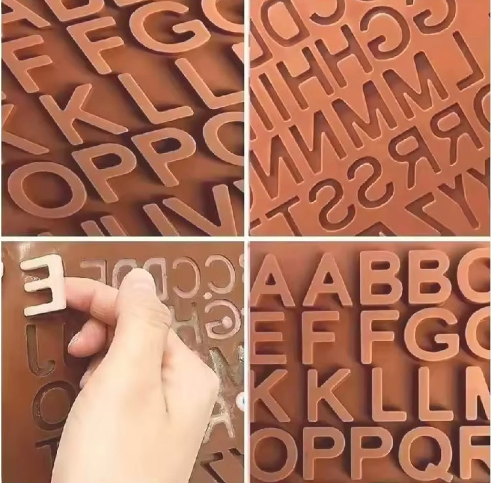 3D DIY Silicone Alphabet Number Chocolate Mold, Cake Decoration Tools