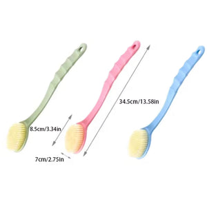 Long Handled Plastic Bath Brush, Soft Sponge Scrubber Body Cleansing Brush, Bath Back Massage Brush