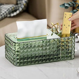 3 Compartment Diamond Tissue Box, Sundries Makeup Paper Storage Box, Napkin Remote Control Storage Box, Spring Tissue Paper Box, Crystal Rectangular Scarf Box
