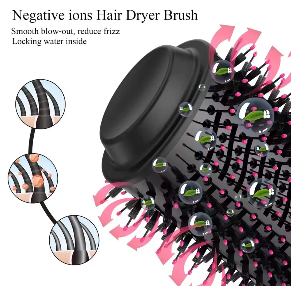 Hot Air Brush, Rotating Hot Hair Dryer, Multifunctional Brush Curler, Blow Dyer Brush, One Step Heating Comb Hair Straightening Brush