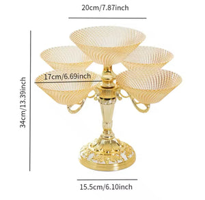 Vintage Style Luxury Rotating Fruit Tray, Rotating Snack Serving Tray, Snack Dried Fruit Plate, Fruit Tray Serving Tray With Stand