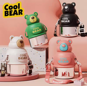800ml Cartoon Bear Thermos, Stainless Steel Kids Thermos, Portable Thermos Bottle, Kids Water Bottle