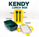 Portable Rectangle Lunch Box With Spoon And Fork, Kids School Lunch Box, Multipurpose Durable Food Case, Snack Food Storage Container