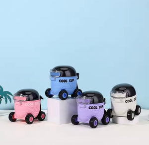 Mars Shaped Cool Car Straw Water Bottle, 550ml Children Water Bottle With Strap, Large Capacity Cartoon Sippy Cup