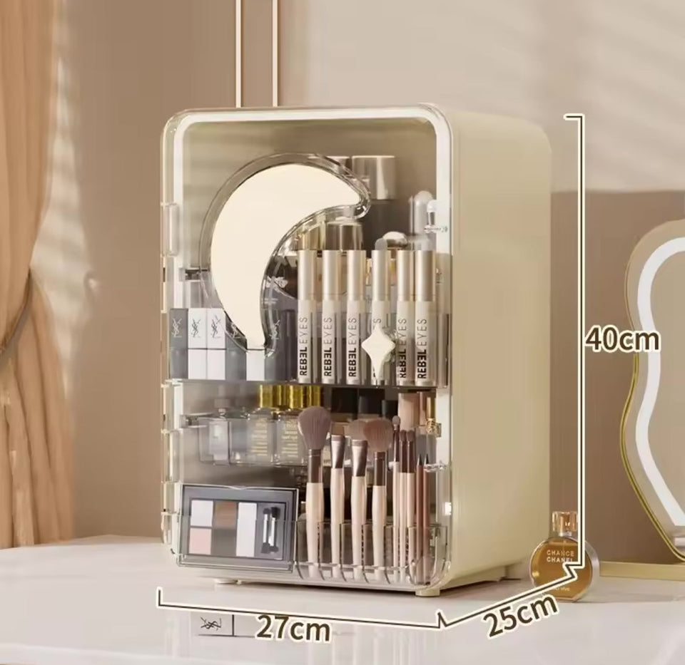 Multi Layer Cosmetic Storage Cabinet, Multifunctional Desktop Storage Rack, Display Case Makeup Box, Desktop Makeup Organizer With Lid