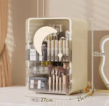 Multi Layer Cosmetic Storage Cabinet, Multifunctional Desktop Storage Rack, Display Case Makeup Box, Desktop Makeup Organizer With Lid
