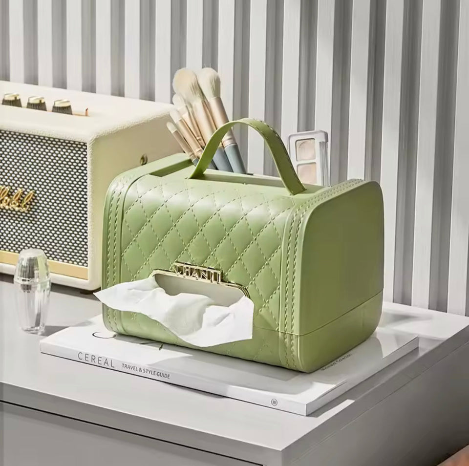 Handbag Shaped Tissue Box, Leather Bag Tissue Box Container, Leather Bag Napkin Container, Luxury Design Tissue Box Holder