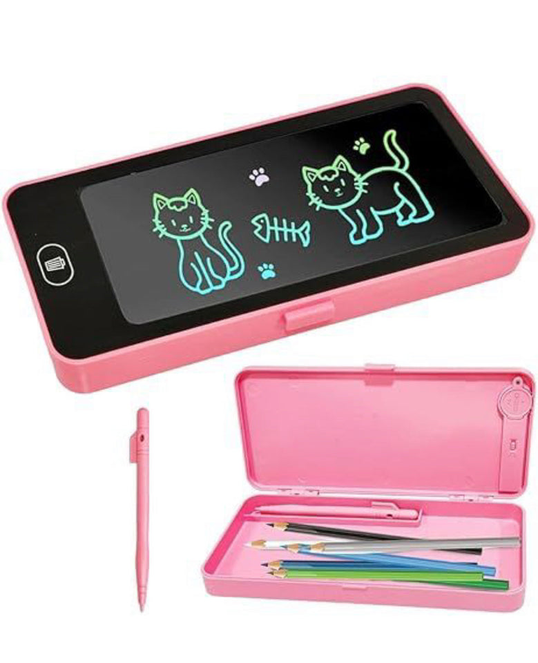 Kids Digital Writing Tablet Pencil Case, E-Note Pad, LCD Writing Board Pencil Box For Kids, Educational Toys For Kids