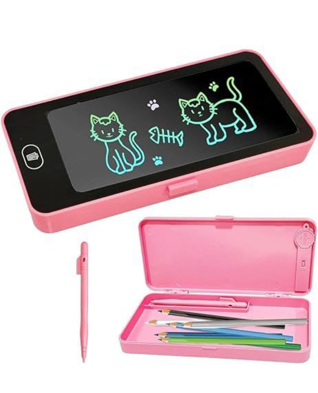 Kids Digital Writing Tablet Pencil Case, E-Note Pad, LCD Writing Board Pencil Box For Kids, Educational Toys For Kids