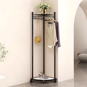 Corner Iron Coat Rack, Heavy Duty Corner Clothes Rack, Minimalistic Floor Iron Rack, Vintage Style Coat Rack