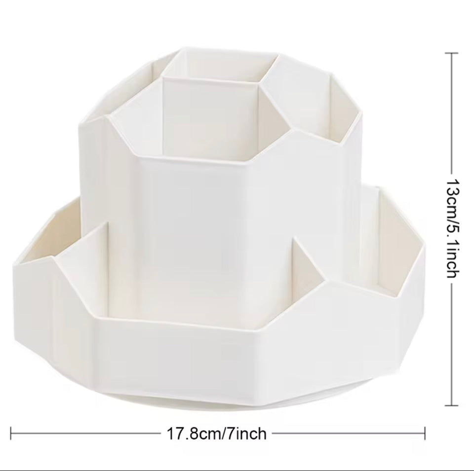 Desktop Stationery Organizer, 9 Slots Stationery Storage Box, Multifunctional Rotatable Desktop Organizer, Desktop Cosmetic Box