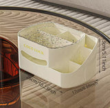 Cosmetic Organizer With Tissue Box, Multifunctional Cosmetic Display Cases with Tissue Box, Makeup Sundries Storage Organizer