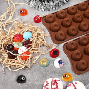 Eye Ball Shaped Silicone Chocolate Mold, 15 Cavity DIY Silicone Chocolate Molds, Cake Decorating Accessories