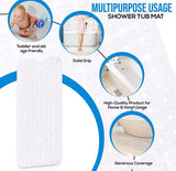 Rectangle PVC Anti Skid Bath Mat, Soft Shower Bathroom  Mat, Suction Cup Non Slip Bathtub Carpet