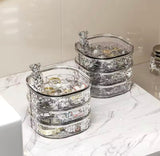 Multi Layered Rotating Jewellery Storage Box, Jewellery Storage Stand, Acrylic Bracelet Earring Storage Organizer Box