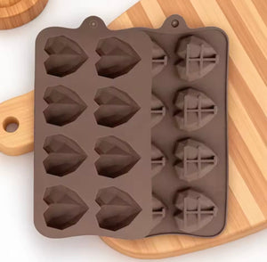 Diamond Heart Shaped Chocolate Mold, Silicone DIY Candy Bar Mold, Cake Decoration Tools, Kitchen Baking Accessories