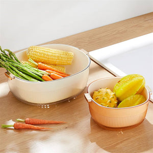 Vegetable Water Drain Basket, Drain Basket Kitchen Tools, Fruit Vegetable Washing Basket, Creative Colander Baskets Filter Shelf