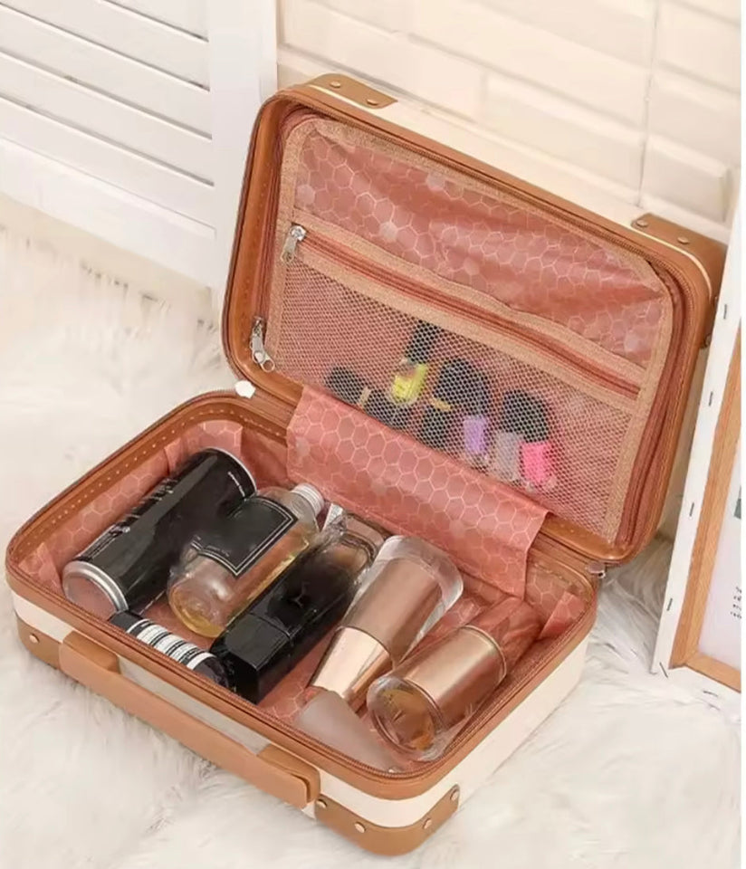 Mini Travel Cosmetic Suitcase, Mini Hand Luggage Organizer, Small Travel Suitcase For Makeup Organizer, Travel Essential Bag