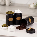 3pcs Reusable Spice Storage Jar With Lid, Moisture Proof Kitchen Storage Airtight Cans, Coffee Beans Tea Snacks Sealed Container, Seasoning Bottle Spice Jars, Stainless Steel Kitchen Storage Pots