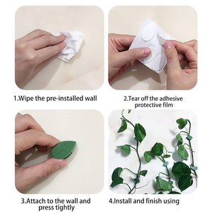Plant Climbing Wall Clips, Set Of 10 Plant Fixing Hooks, Vine Buckle Hook Fastener, Wall Fixer Leaf Shaped Clips