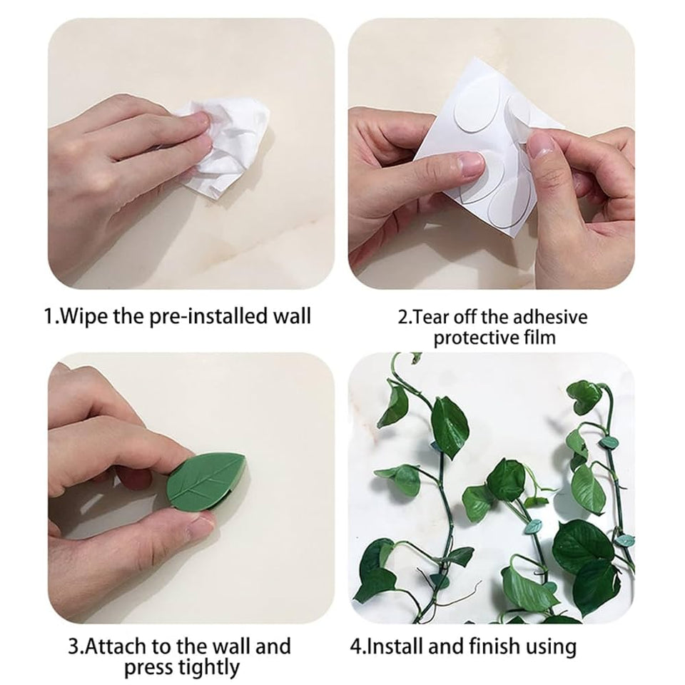 Plant Climbing Wall Clips, Set Of 10 Plant Fixing Hooks, Vine Buckle Hook Fastener, Wall Fixer Leaf Shaped Clips
