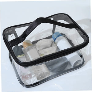 Stylish Transparent Makeup Pouch, Portable Waterproof Transparent Makeup Bag, Large Capacity Zipper Makeup Travel Bag