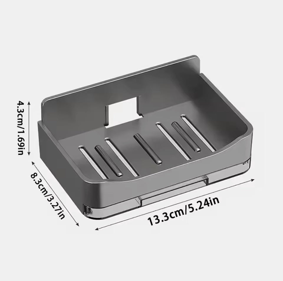 Creative Wall Mounted Soap Holder, Self Adhesive Punch Free Soap Box, Drainage Waterproof Soap Storage Tray, Bathroom Soap Holder Tray