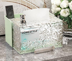 Acrylic Water Texture Tissue Box, Dustproof Napkin Box, Multifunctional Tissue Organizer Container