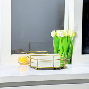 Classy Golden Vanity Display, Multipurpose Cosmetic Jewellery Tray, Kitchen Seasoning Organizer Tray