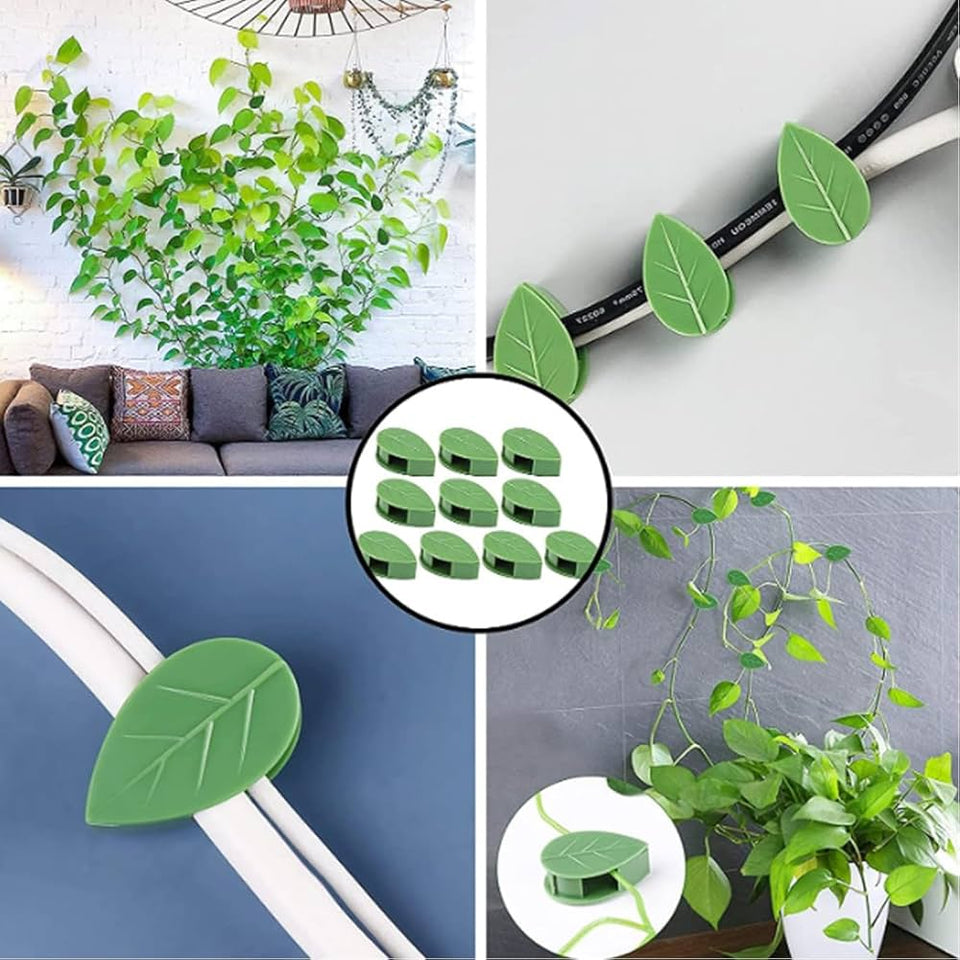 Plant Climbing Wall Clips, Set Of 10 Plant Fixing Hooks, Vine Buckle Hook Fastener, Wall Fixer Leaf Shaped Clips