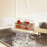 3 in 1 Drain Basket Storage Box, Fruit And Vegetable Washing Bowl With Strainer, Fruit And Vegetable Dehydrator Basket