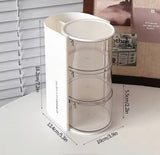 2 In 1 Rotating Cosmetic Storage Box, Transparent Multi Layer Rotating  Makeup Storage Rack, Multifunctional Storage Box