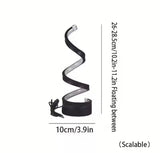 Modern Spiral Dimmable LED Table Lamp, USB Power Bedroom Bedside Lamp, Living Room Decorative Table Lamp, USB Study Student Light