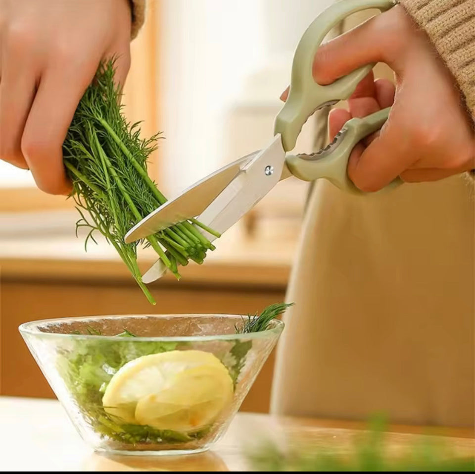Kitchen Scissors And Peeler Set, Standable Stainless Steel Scissors And Peeler, Vegetable Cutting Scissors, Dryfruit Cutting Scissors And Peeler