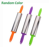 Durable Stainless Steel Dough Roller, Dumpling Skin Pressing Flour Stick Baking Tool, Kitchen Roti Belan, Non Stick Surface Baking Roller, Kitchen Cooking Accessories