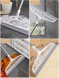180° Rotatable Magic Rubber Broom Mop, Hand Dust Silicone Broom, Home Floor Cleaning Squeegee Wiper, Flooring Household Cleaning Tool