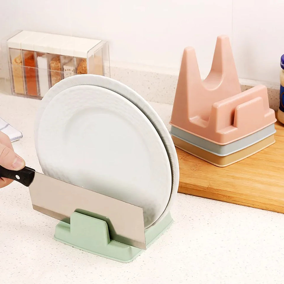 Kitchen Pot Lid Holder, Kitchenware Pan Cover Rack, Multifunctional Spatula Holder Rack