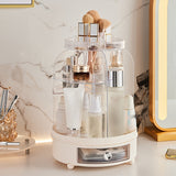 360° Rotating Cosmetics Organizer, Dust Proof Dressing Table Storage Rack, Cosmetics Drawer Organizer