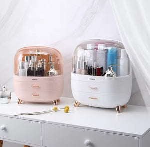 Desktop Cosmetics Storage Box With Drawers, Makeup Sundries Storage Organizer, Cosmetic Display Case, Dust Proof Storage Rack
