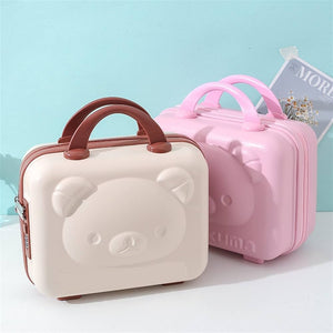 Portable Mini Bear Makeup Handbag, Mini Bear Travel Cosmetic Bag, Durable Zipper Cosmetic Bag