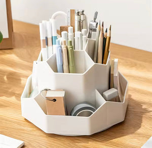 Desktop Stationery Organizer, 9 Slots Stationery Storage Box, Multifunctional Rotatable Desktop Organizer, Desktop Cosmetic Box